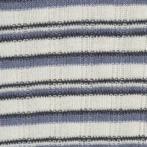 Altar’d State Blue Striped Keyhole Ribbed Knit Top Flutter Sleeve Women's Small - Picture 3 of 6